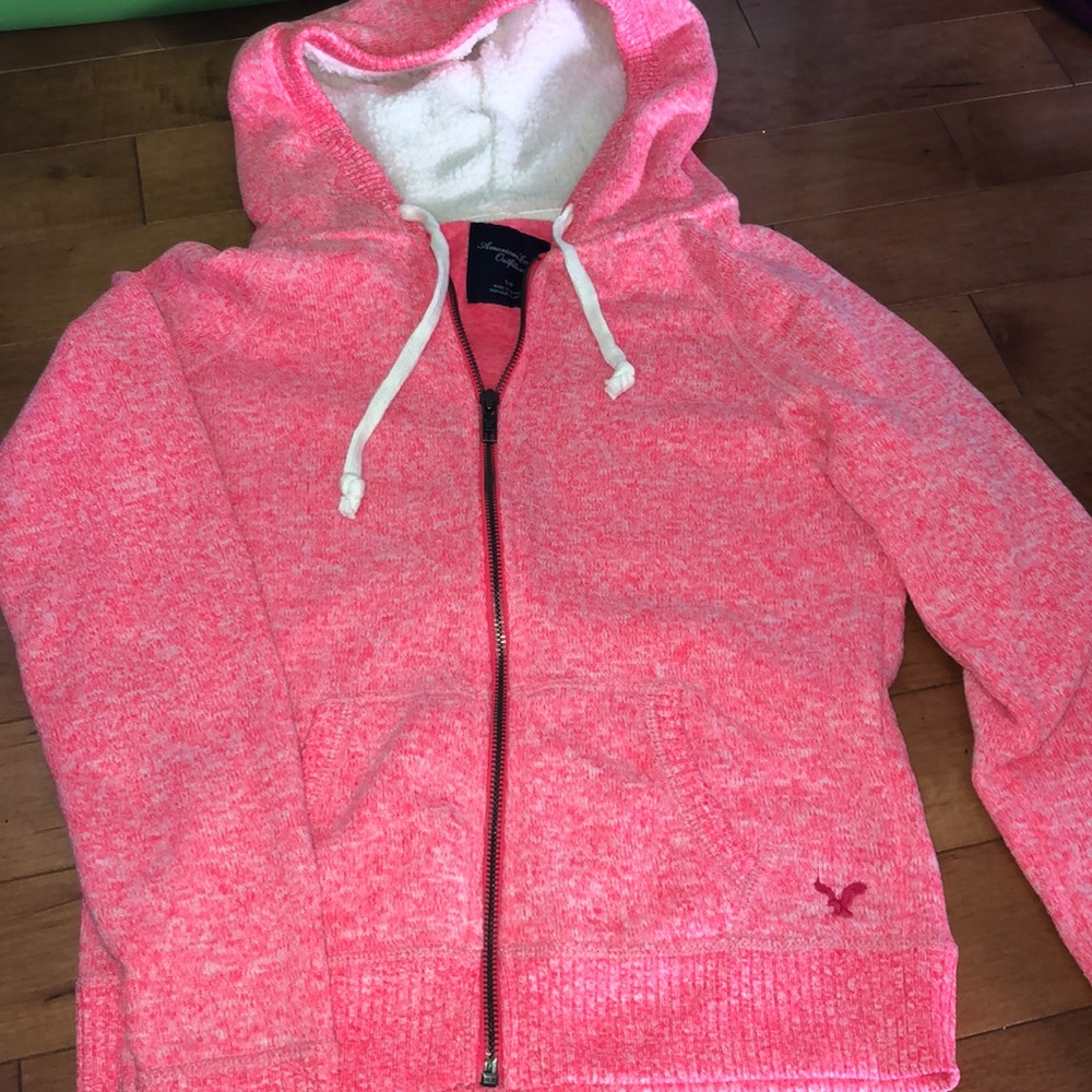 Hot Pink AE Zip Up Hoodie. Super nice material
